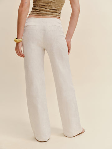 vida linen low rise pant