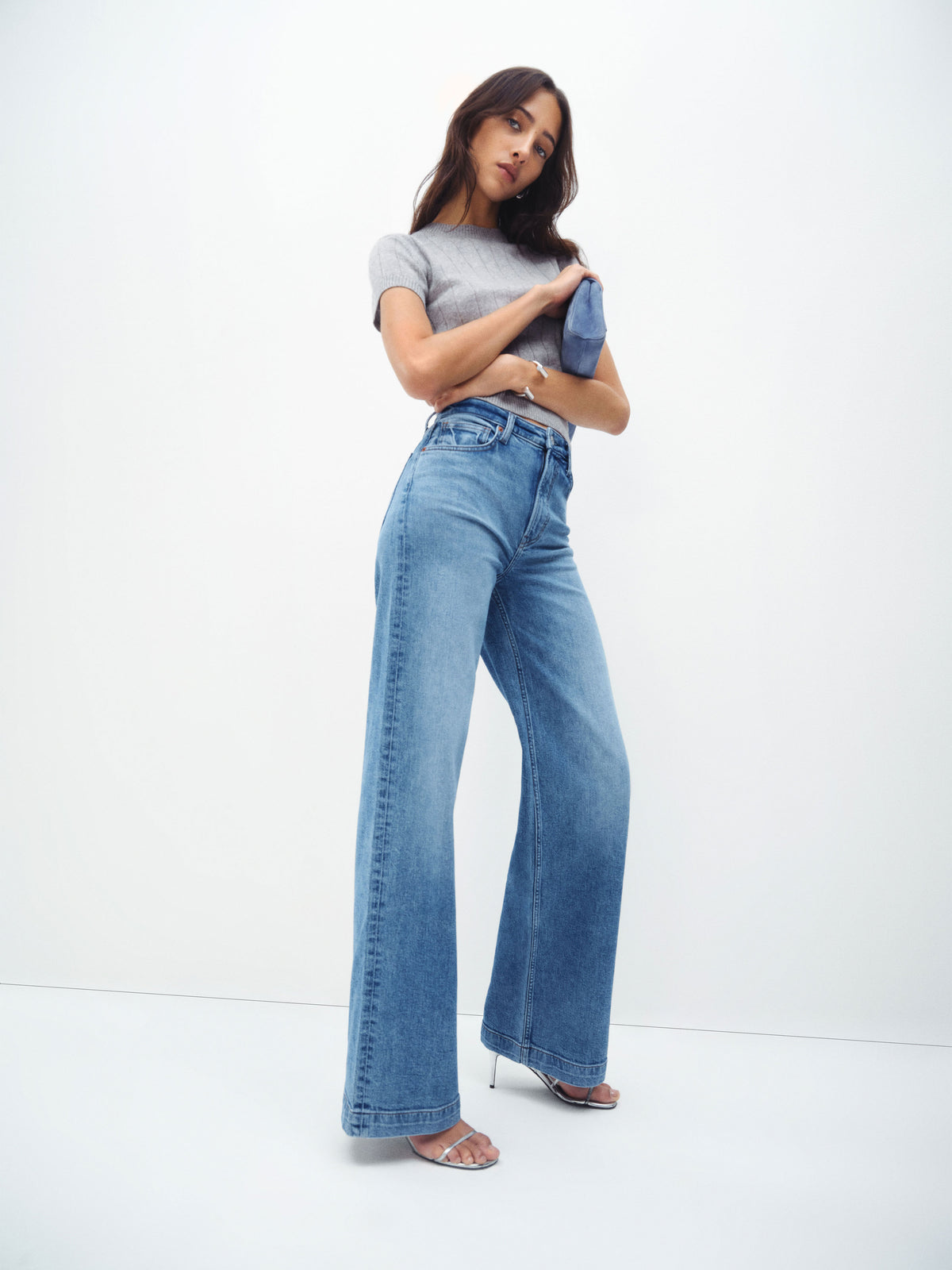 bex super stretch high rise wide leg jeans