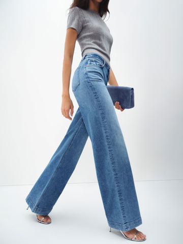 bex super stretch high rise wide leg jeans