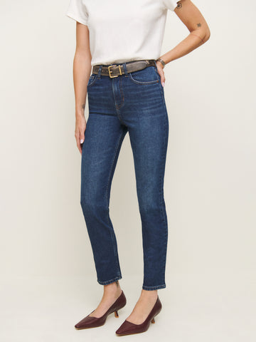 ezra super stretch high rise straight jeans