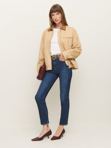 ezra super stretch high rise straight jeans