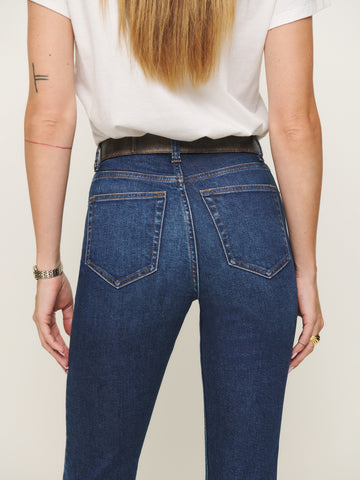 ezra super stretch high rise straight jeans