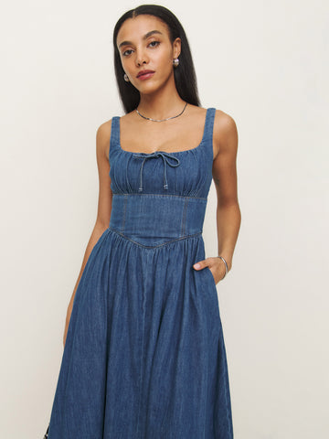 balia denim midi dress