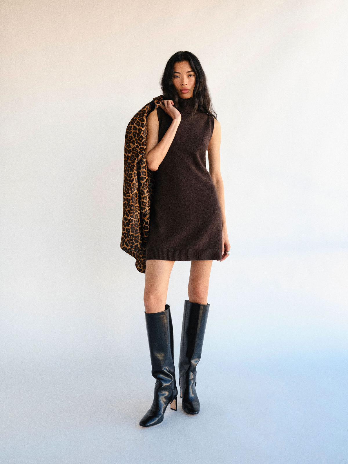 holland cashmere turtleneck sweater dress