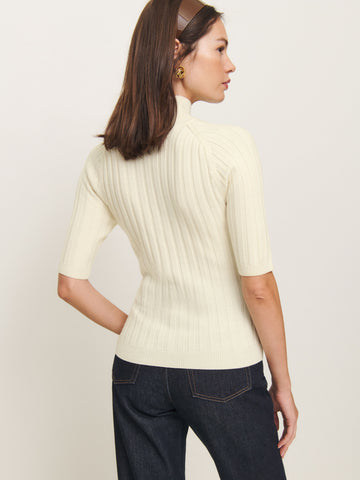 margoax regenerative merino mock neck sweater