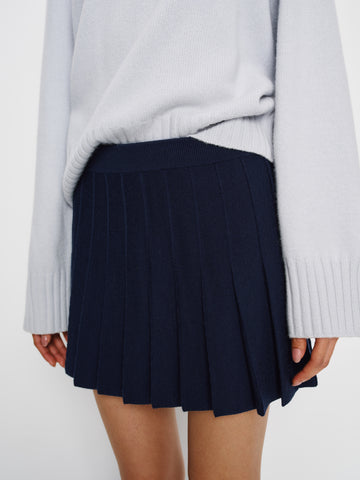 mina regenerative merino pleated skirt