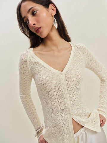 sutton regenerative merino open knit sweater