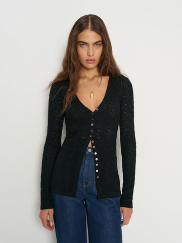 sutton regenerative merino open knit sweater