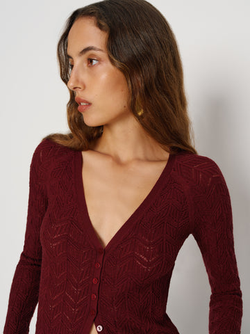 sutton regenerative merino open knit sweater