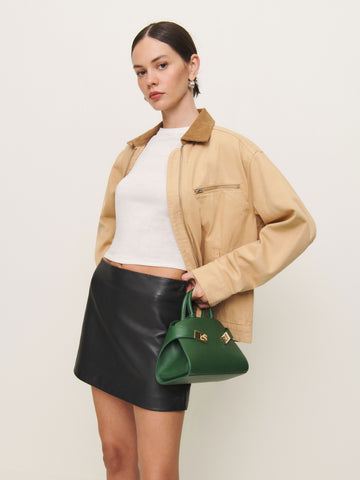 veda carla low waist leather skirt