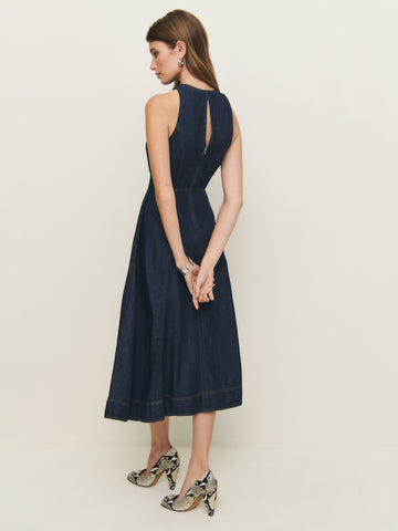 pippa denim midi dress