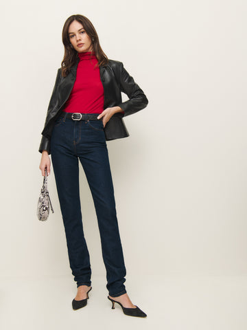 etta stretch high rise stacked slim jeans