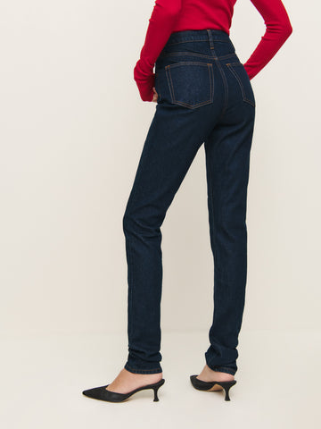etta stretch high rise stacked slim jeans