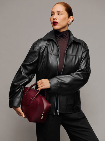 veda bennett oversized leather bomber