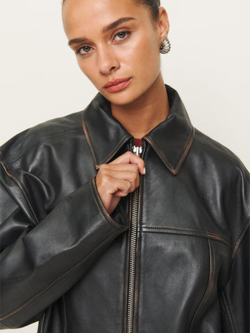 veda bennett oversized leather bomber