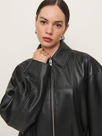 veda bennett oversized leather bomber
