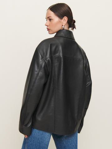 veda bennett oversized leather bomber