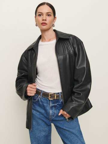 veda bennett oversized leather bomber