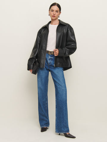 veda bennett oversized leather bomber