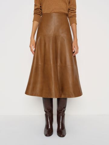 veda carmen leather skirt