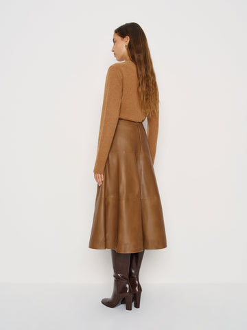 veda carmen leather skirt