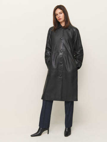 veda beck leather trench
