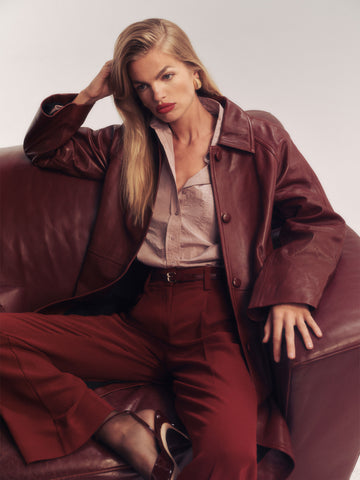 veda beck leather trench