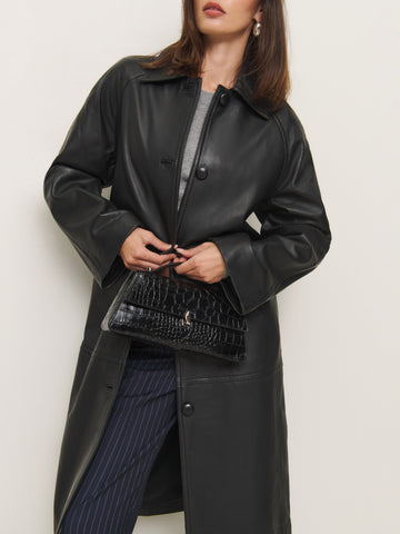 veda beck leather trench