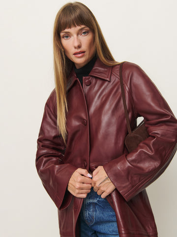 veda beck leather trench