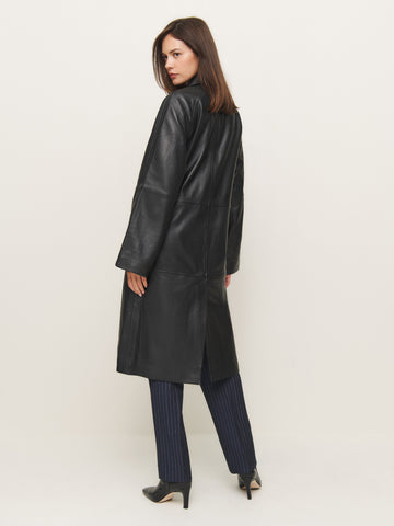 veda beck leather trench