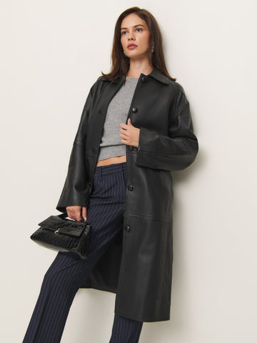veda beck leather trench