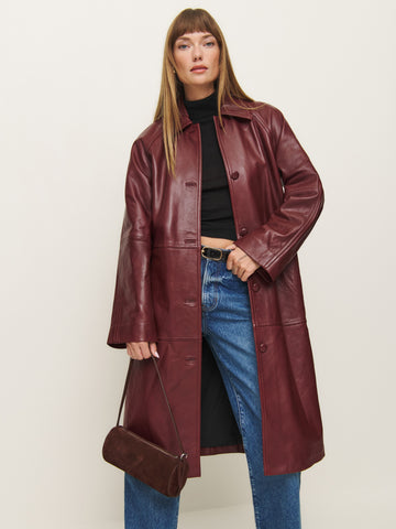 veda beck leather trench