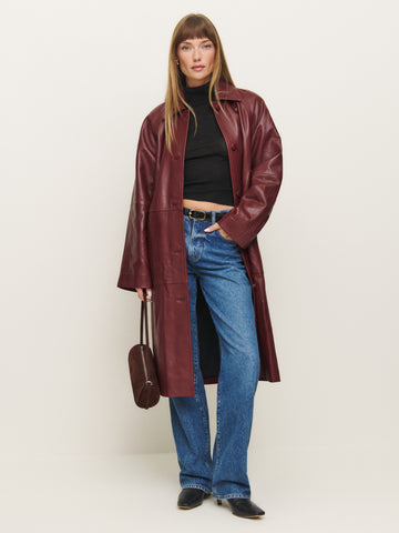 veda beck leather trench