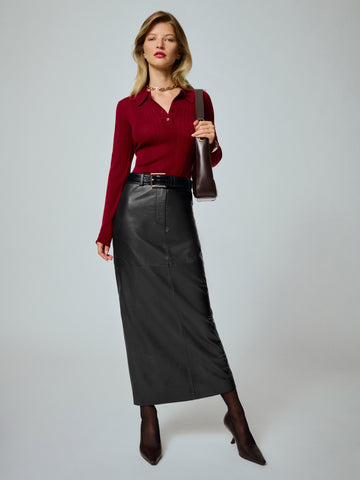 veda julia leather skirt