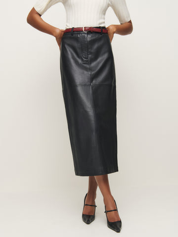 veda julia leather skirt