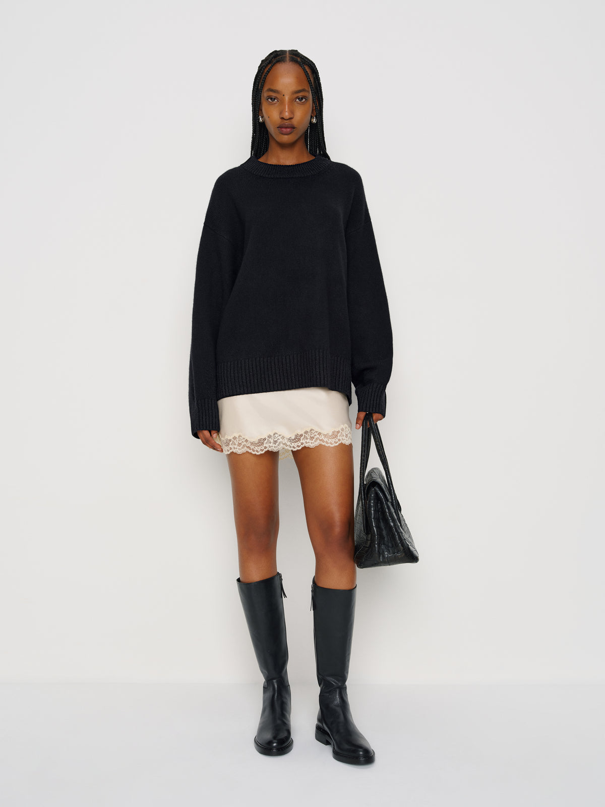 cove cashmere oversized crew