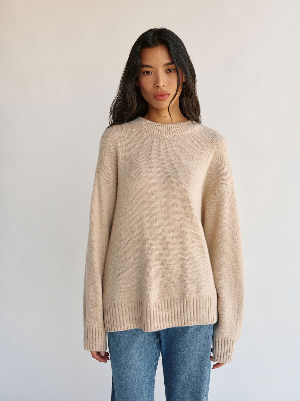 cove cashmere oversized crew
