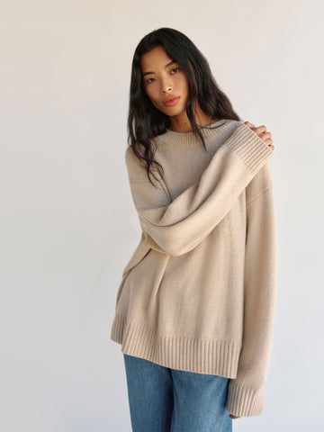 cove cashmere oversized crew