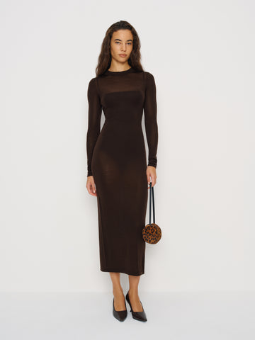 eva regenerative merino sheer sweater dress