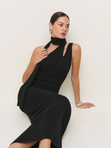 julianna cashmere scarf sweater dress