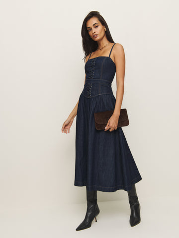 florentina denim midi dress