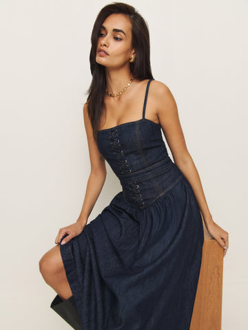 florentina denim midi dress