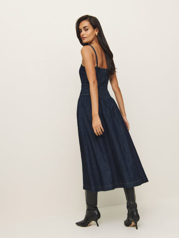 florentina denim midi dress