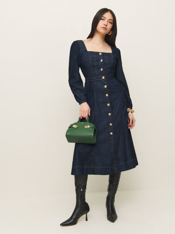 celeste denim midi dress