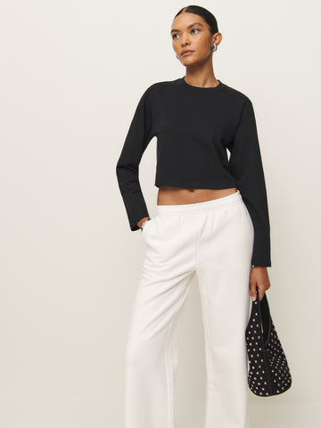 asher cropped oversized longsleeve tee