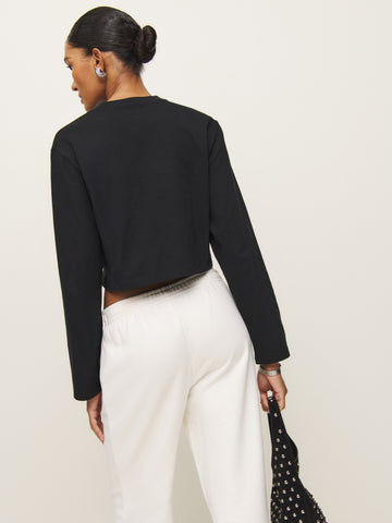 asher cropped oversized longsleeve tee