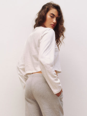 asher cropped oversized longsleeve tee