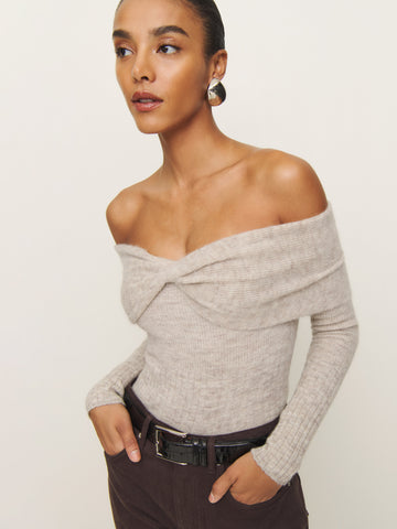florie twist front sweater