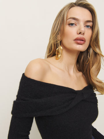 florie twist front sweater