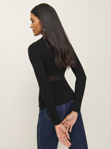 sunnvia lace cashmere cardigan